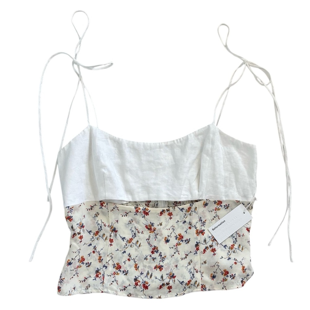 NEW Reformation Herri Tie Strap Cut Out Tank Top